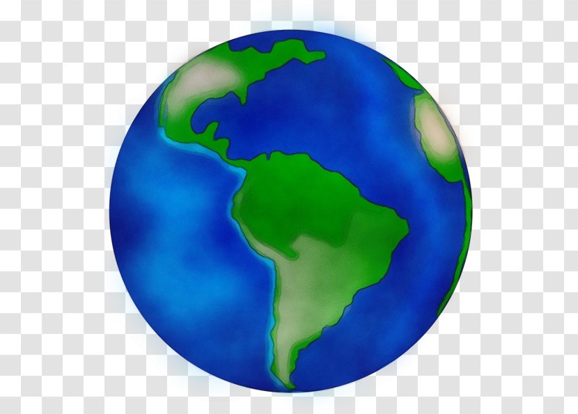 Earth Green Planet Globe World - Electric Blue - Map Sphere Transparent PNG