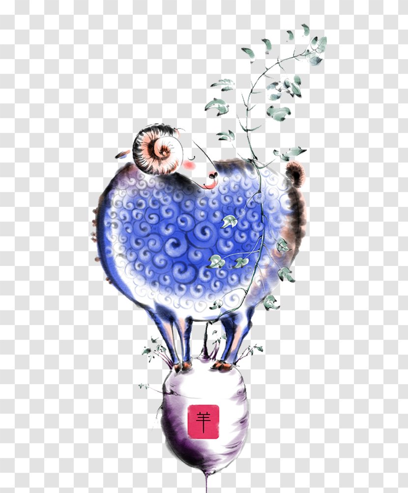 Blue Illustration - Paper - Roll Angle Sheep Transparent PNG