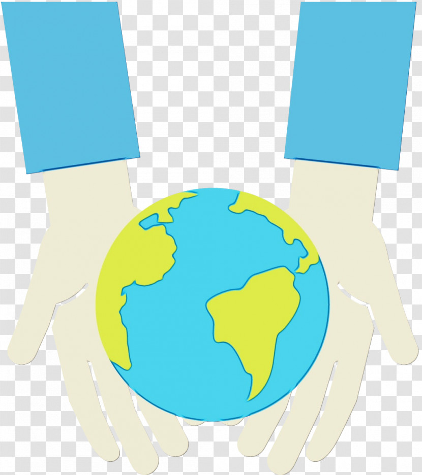 Turquoise Globe World Earth Gesture Transparent PNG