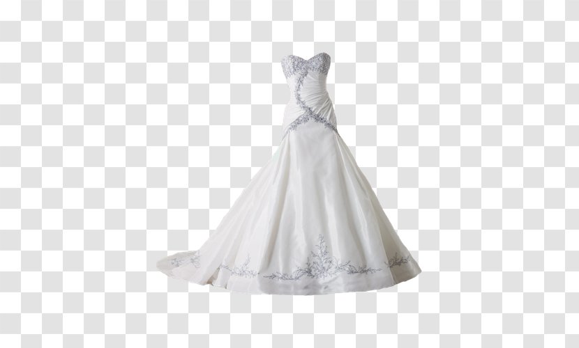 Wedding Dress Clip Art - Gown - White Bra Transparent PNG