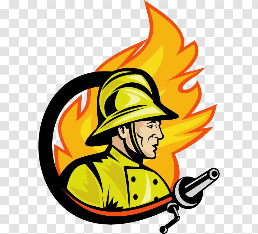 Republics Of Russia Volunteer Fire Department Firefighter Safety - Yellow - Cartoon Fireman Avatar Transparent PNG