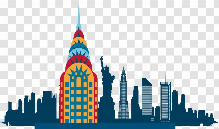 New York City Skyline Silhouette Illustration - Architecture - Vector Landmarks Transparent PNG