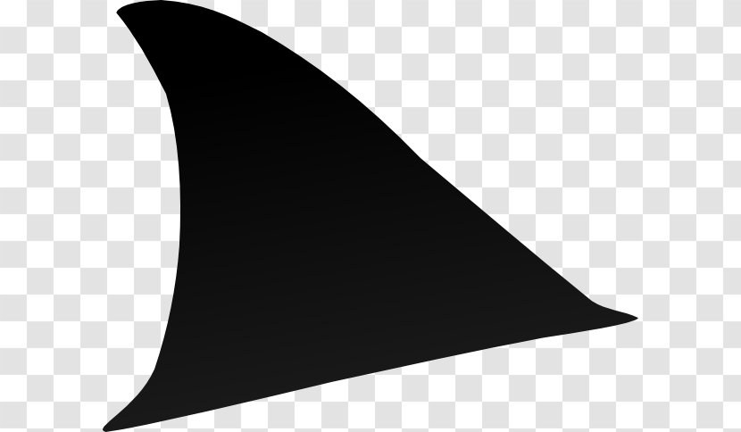 Black Triangle White - Fin - Cartoon Shark Transparent PNG