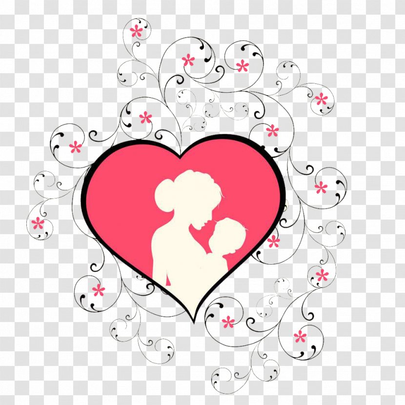 Mother's Day Child Clip Art - Watercolor - Pink Heart Arms Element Transparent PNG