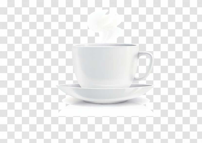 White Coffee Espresso Cup Ceramic - Cafe - Vector Transparent PNG