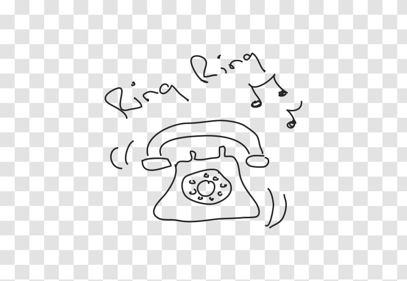 Drawing Telephone Doodle Illustration - Silhouette - Vector Painted Phone Transparent PNG