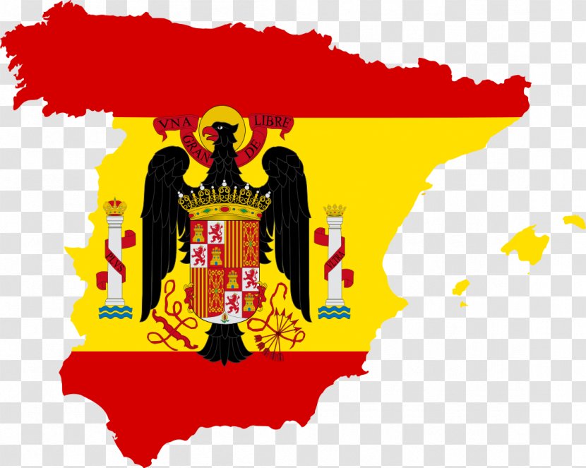 Flag Of Spain Francoist Map - Yellow - Spanish Transparent PNG