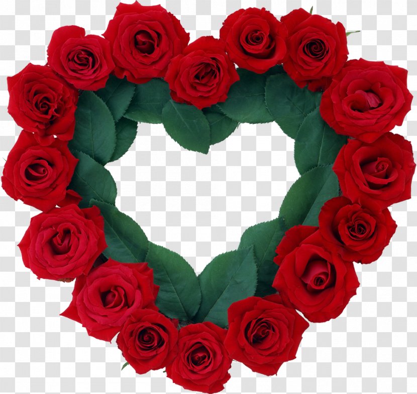 Rose Flower Wreath Desktop Wallpaper Valentine's Day - Cut Flowers - HEART FLOWER Transparent PNG