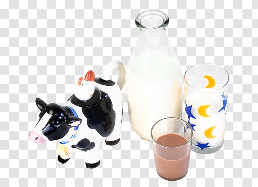 Coffee Milk Cattle Glass Bottle - Designer - Cows Toys Child Transparent PNG