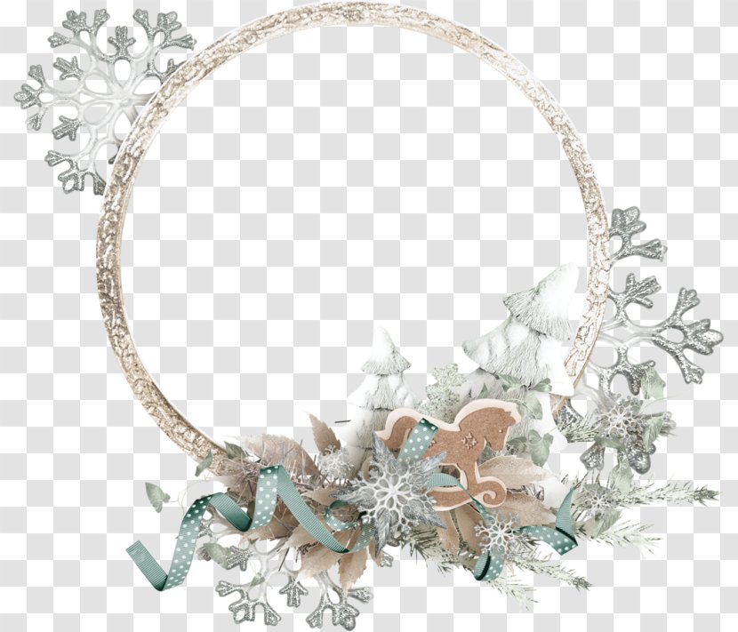 Round Snowflake Christmas Decoration Border - Body Jewelry - Jewellery Transparent PNG