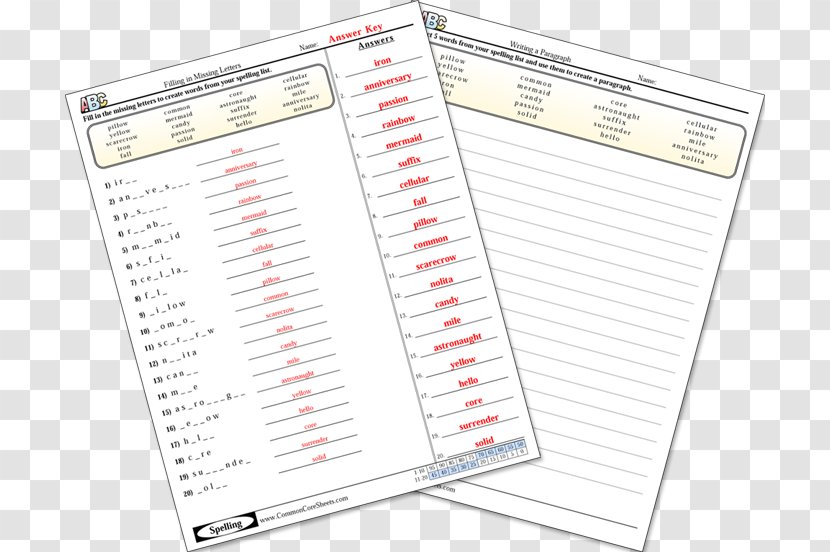 Worksheet Spelling Teacher Template Document - Handwriting Transparent PNG