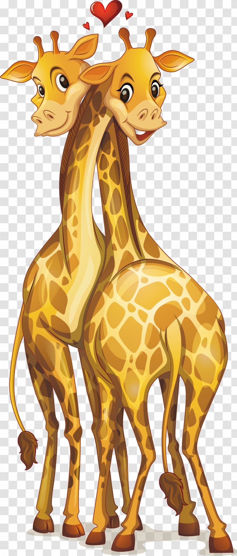 Giraffe Cartoon Royalty-free Illustration - Organism - A Pair Of Giraffes Transparent PNG