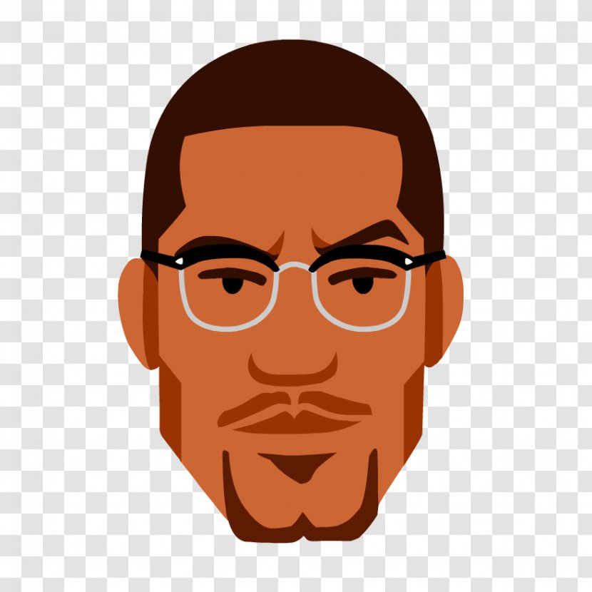 Malcolm X Cartoon African-American Civil Rights Movement Clip Art - Facial Expression - Malcom Transparent PNG