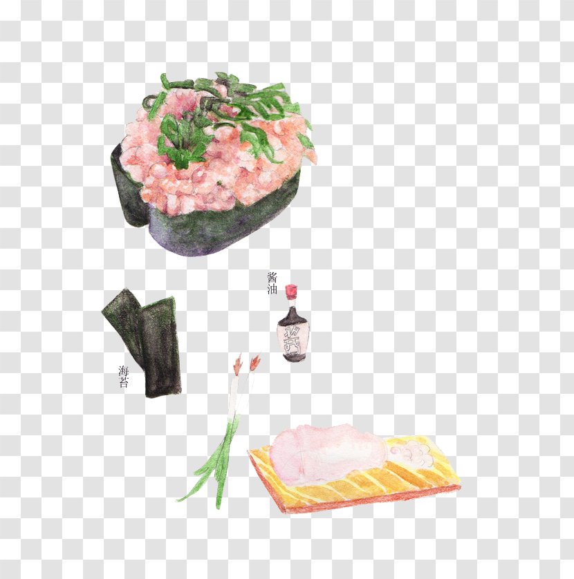 Sushi Asian Cuisine Allium Fistulosum Transparent PNG