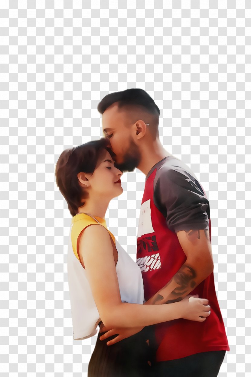 Red Shoulder Interaction Hug Love - Kiss - Gesture Transparent PNG