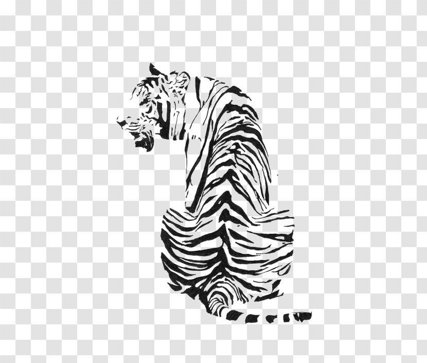 White Tiger Black And Drawing - Zebra - Pattern Transparent PNG