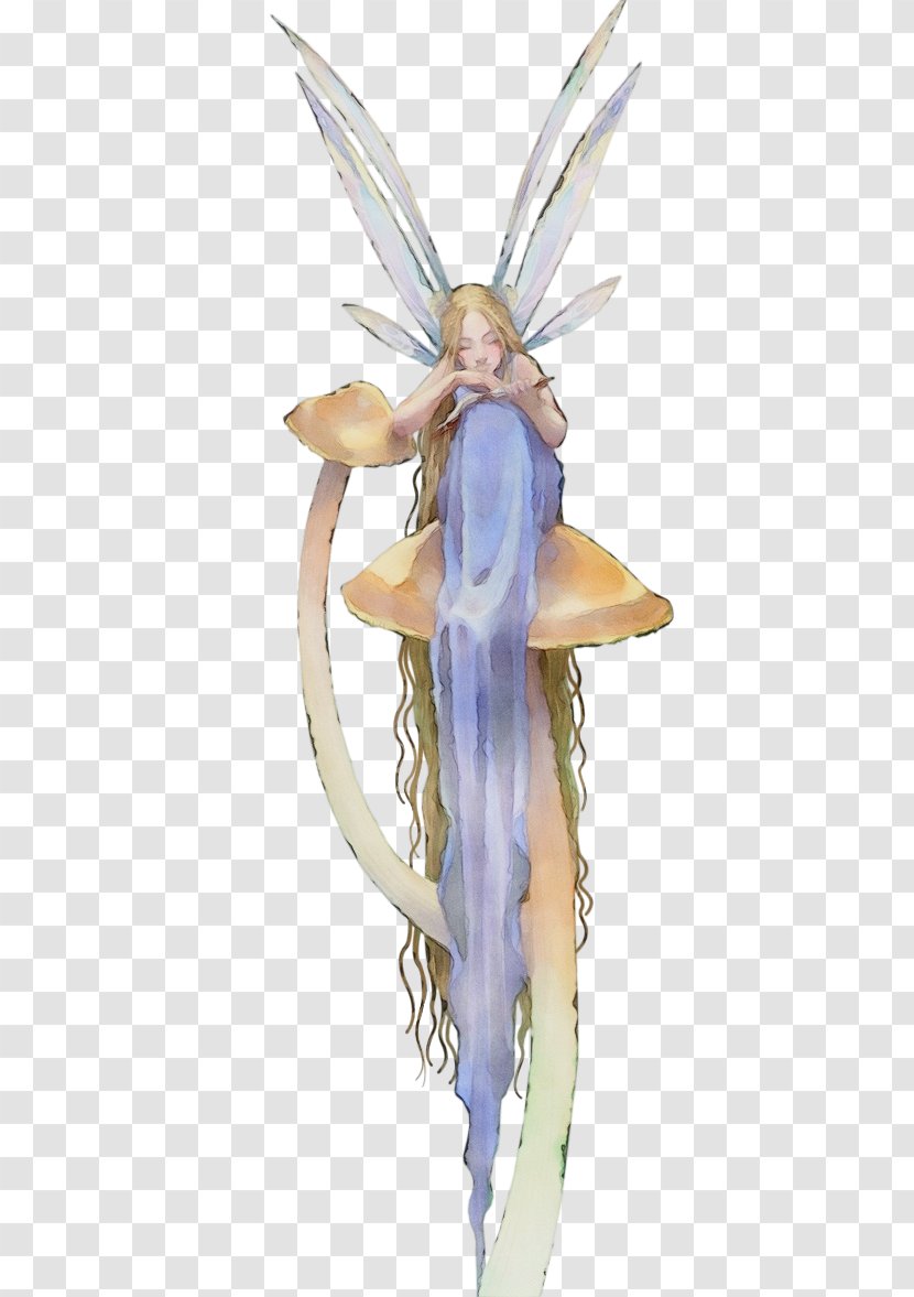 Figurine Wing Angel - Wet Ink Transparent PNG