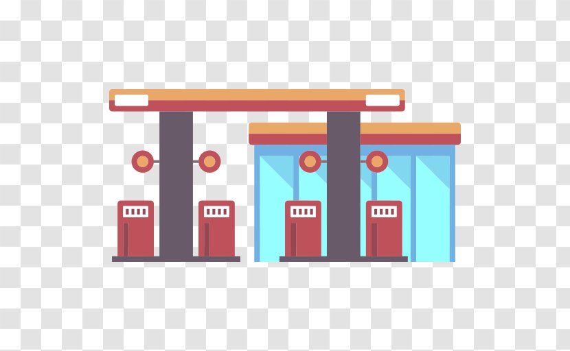 Cartoon Gas Station - Rectangle - Petroleum Transparent PNG