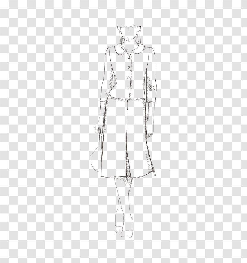 Robe Dress Sleeve Pattern - Silhouette Transparent PNG