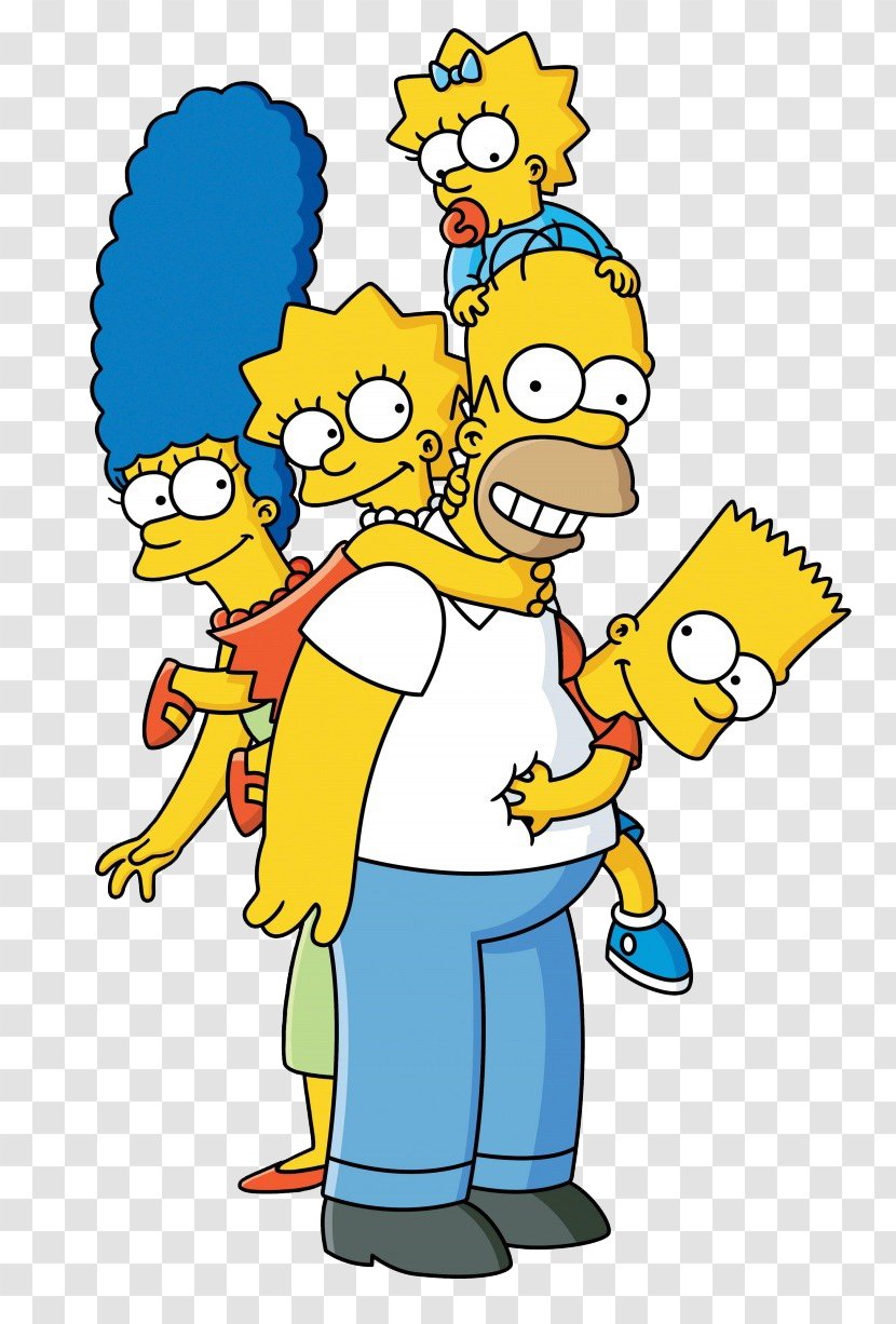 Homer Simpson Marge Lisa Bart Maggie - Yellow - Simpsons Transparent PNG