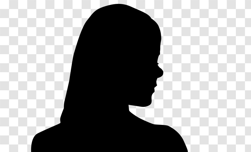 Girl Cartoon - Chin - Blackandwhite Long Hair Transparent PNG