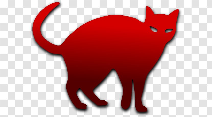 Black Cat Kitten Red Clip Art - Like Mammal - Cliparts Transparent PNG