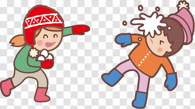 Snowball Fight Winter Kids - Cartoon - Christmas Pleased Transparent PNG