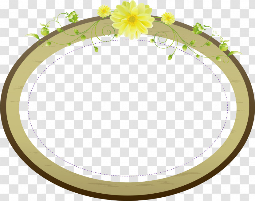 Flower Oval Frame Floral Oval Frame Transparent PNG