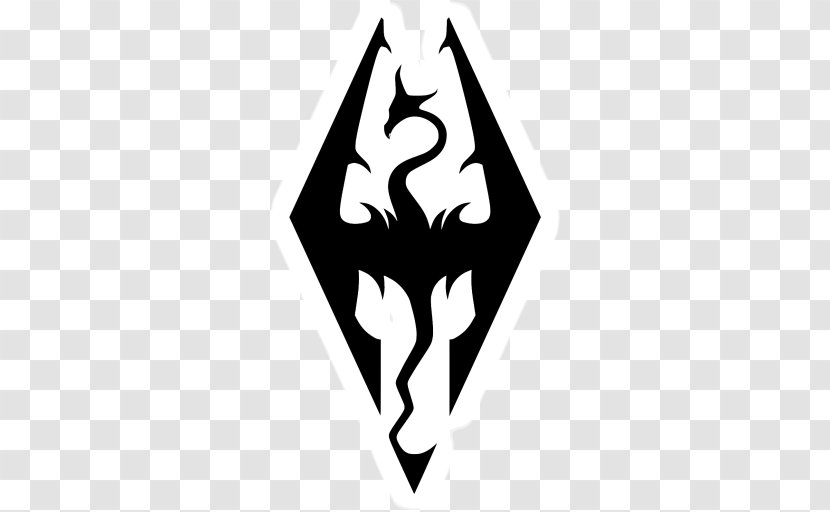 The Elder Scrolls V: Skyrim – Dragonborn Video Game Fallout: Brotherhood Of Steel Decal Logo - Black And White - Tamriel Transparent PNG