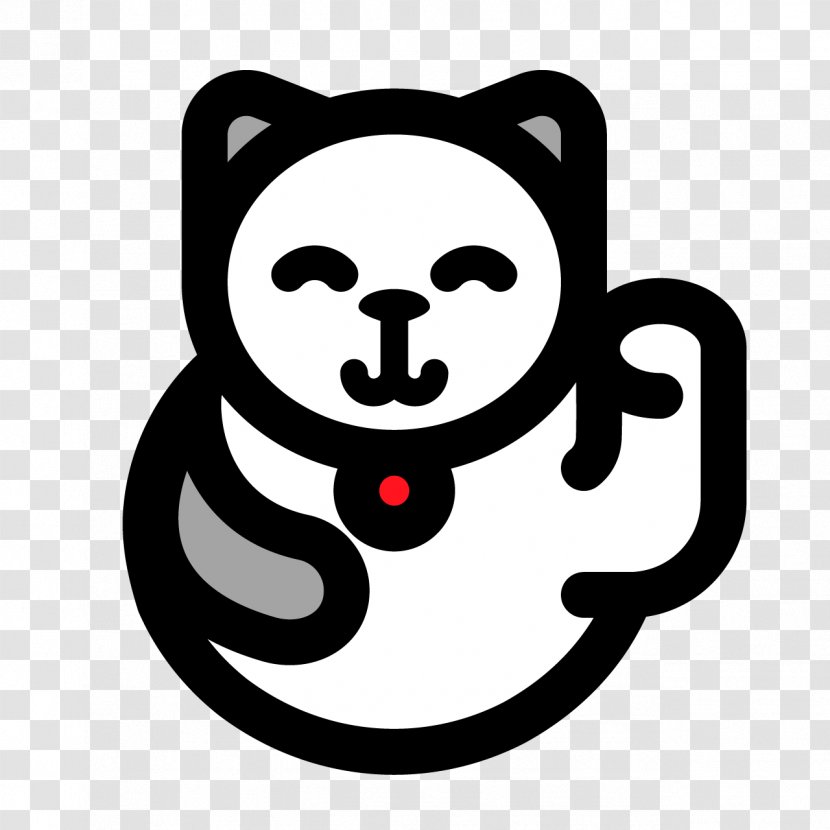 Maneki-neko Cat Japan Image - Line Art - Acculturation Icon Transparent PNG