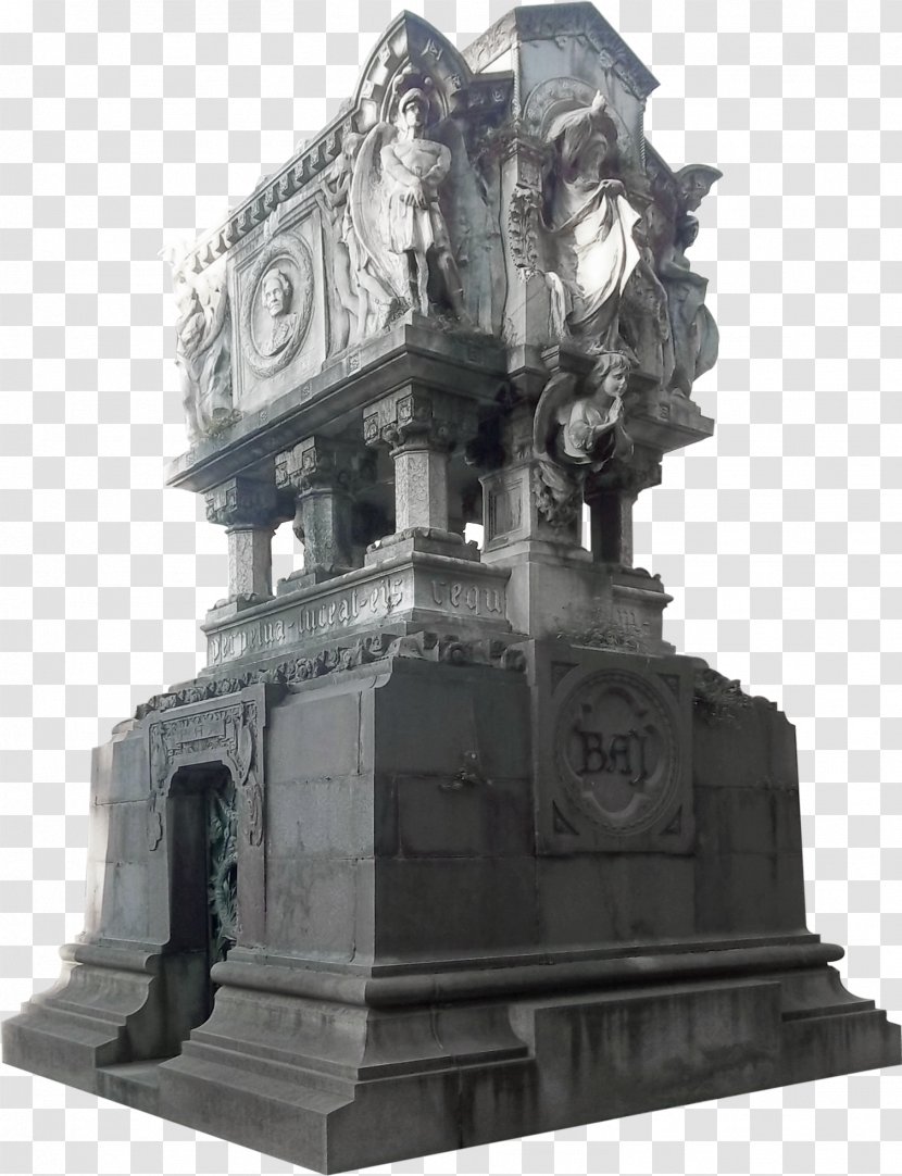 Cimitero Monumentale Di Milano Edicola Funeraria Giuseppe Baj Statue Cemetery - Monument Transparent PNG