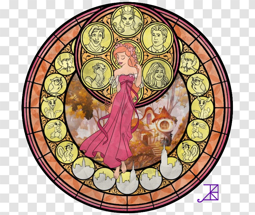 Window Ariel Stained Glass Disney Princess The Walt Company - Rapunzel - Windows Of Soul Transparent PNG
