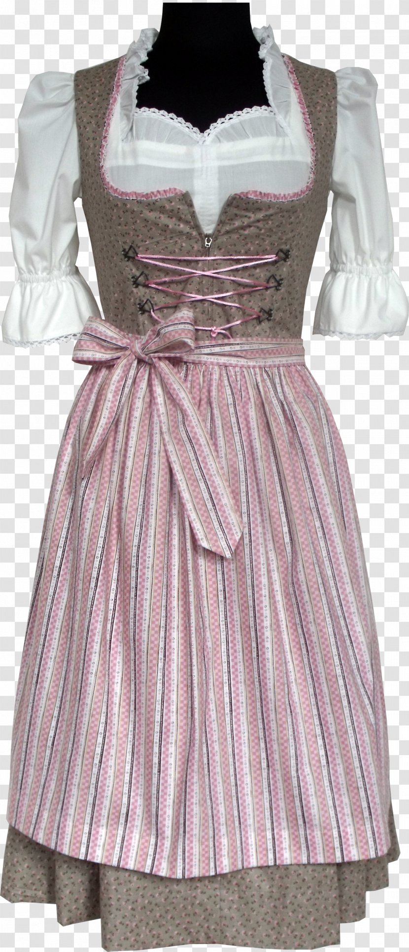 Dress Clothing Dirndl Folk Costume Apron - Pink - Pathway Transparent PNG