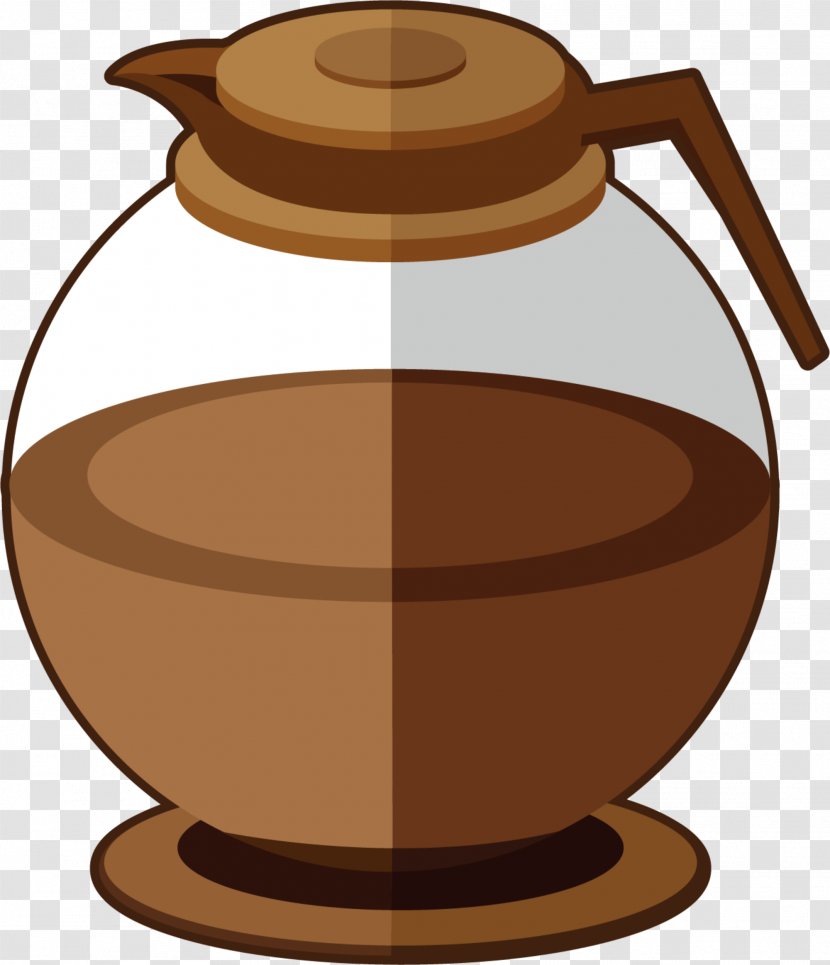 Coffee Cup Cafe Coffeemaker Illustration - Drink - Small Fresh And Transparent Pot Transparent PNG