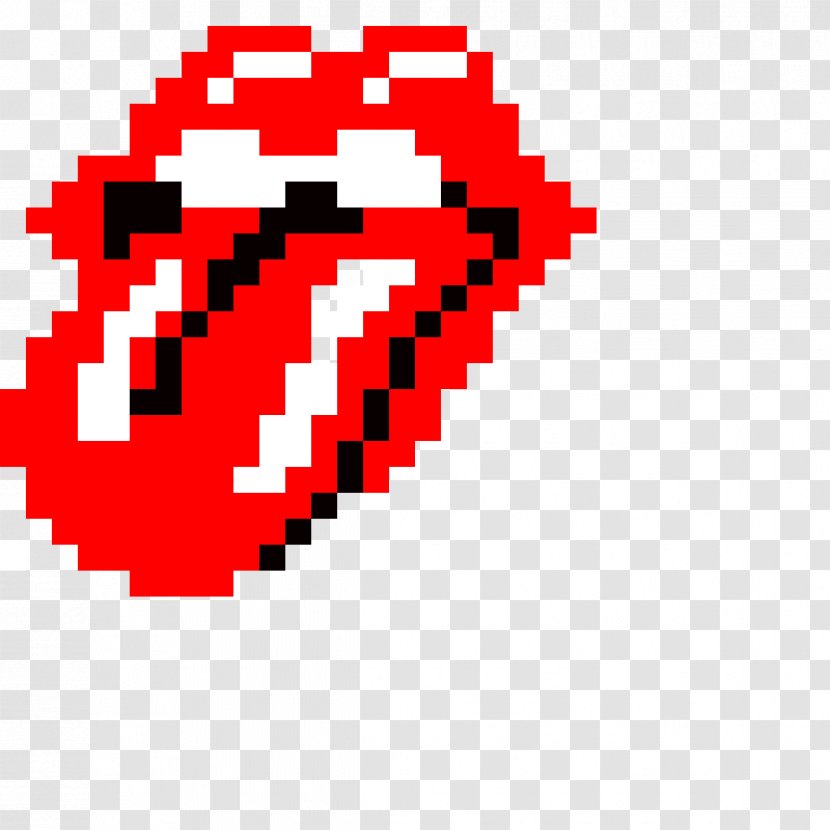 Pixel Art Drawing Bead - Red - Rolling Stones Logo Transparent PNG