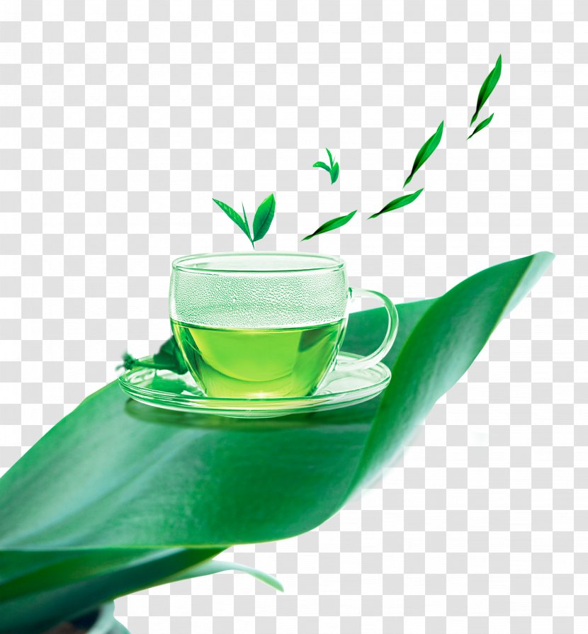 Green Tea White Cup - Bag Transparent PNG
