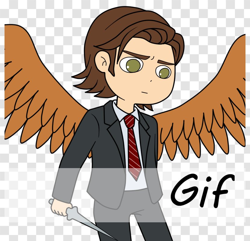 Castiel Sabriel GIF Clip Art Fan - Silhouette - Supernatural Transparent PNG