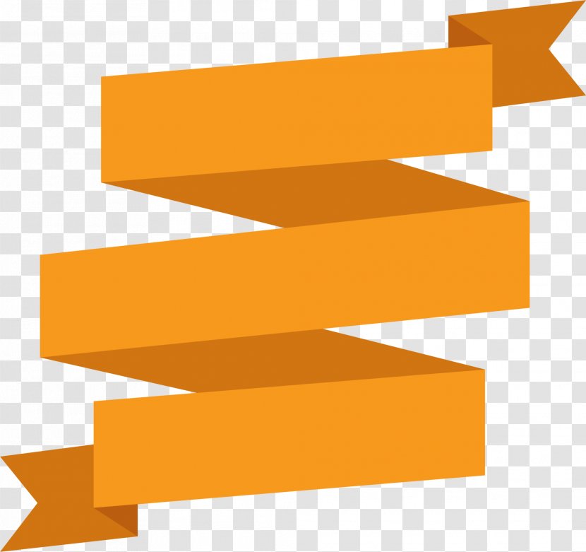 Orange Ribbon Banner - Rectangle - Simple Transparent PNG