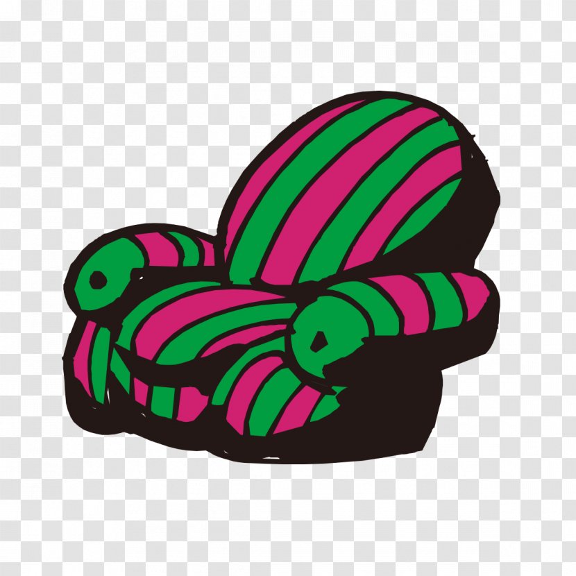 Couch Chair Clip Art - Footwear - Hand-painted Pattern Armchair Transparent PNG