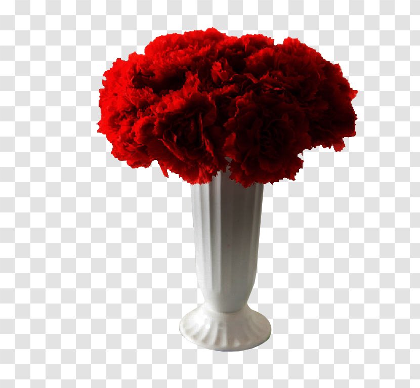 Carnation Vase Cut Flowers RED.M - Get Transparent PNG
