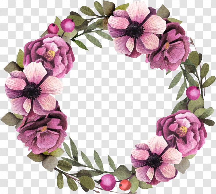Floral Design Wreath Flower Garland Purple - Petal Transparent PNG