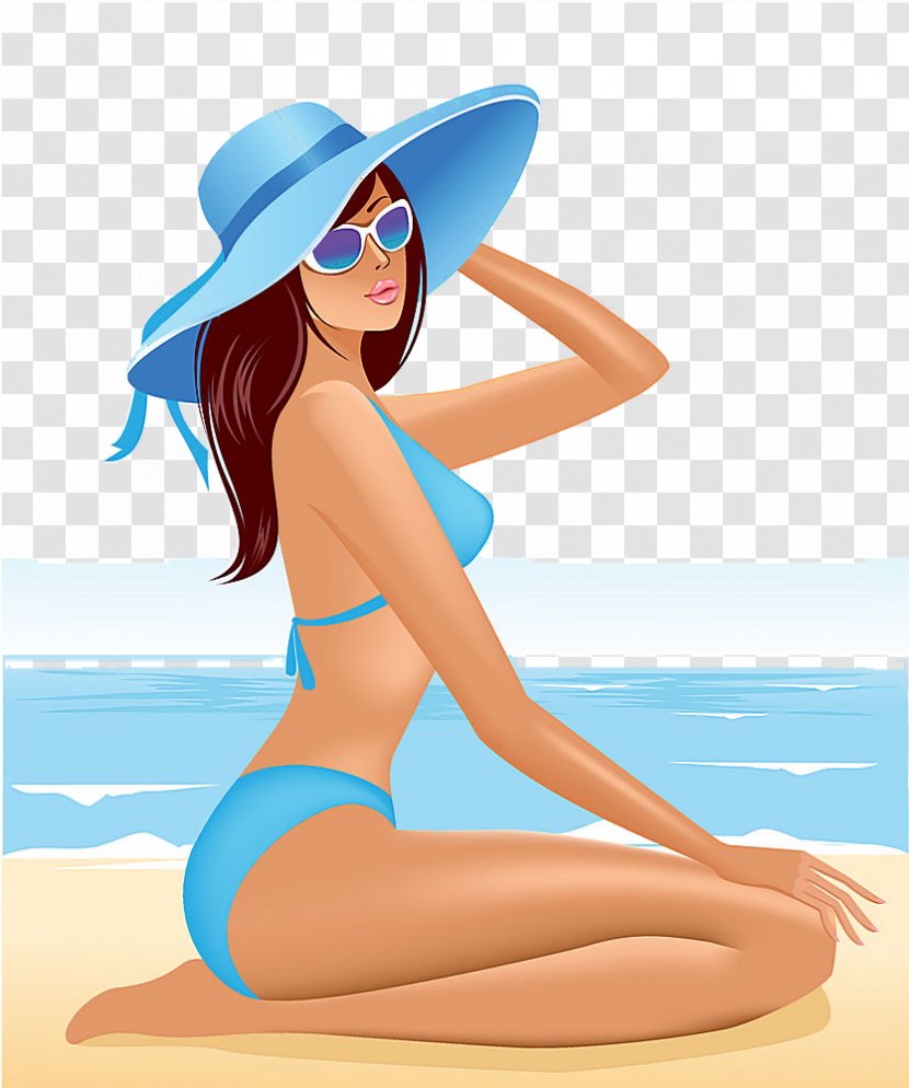 Clothing Cartoon Bikini Swimwear Sun Tanning - Headgear Leg Transparent PNG