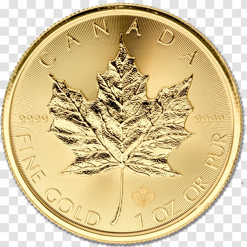 Coin Canadian Gold Maple Leaf Money Dollar - Mint - Lakshmi Transparent PNG