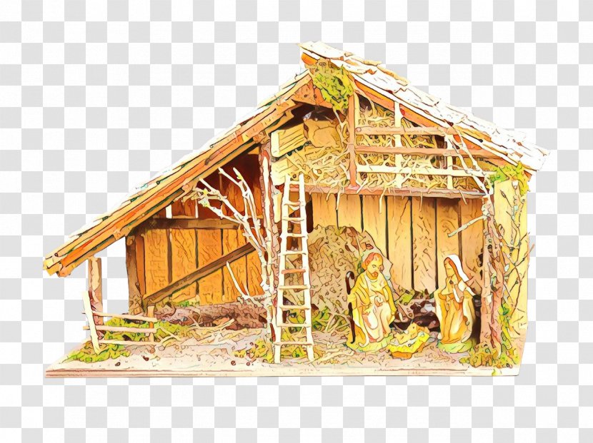 Nativity Scene Shed House Log Cabin Building - Shack Hut Transparent PNG