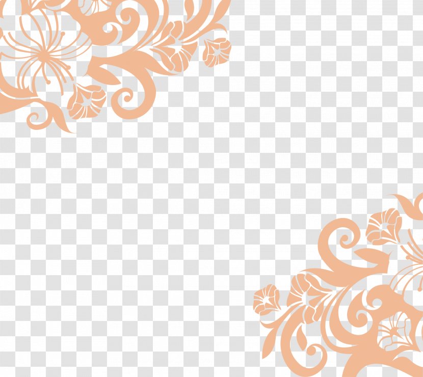 Sticker Living Room Gratis - Motif - Orange Simple Flowers Transparent PNG