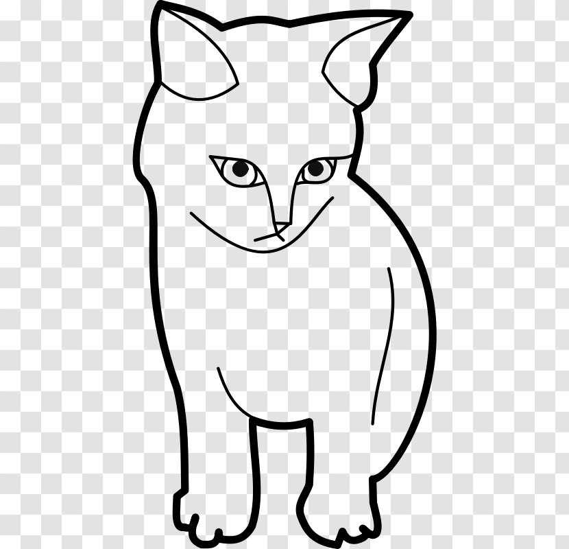 Black Cat Kitten Clip Art - Scalable Vector Graphics - Outline Transparent PNG