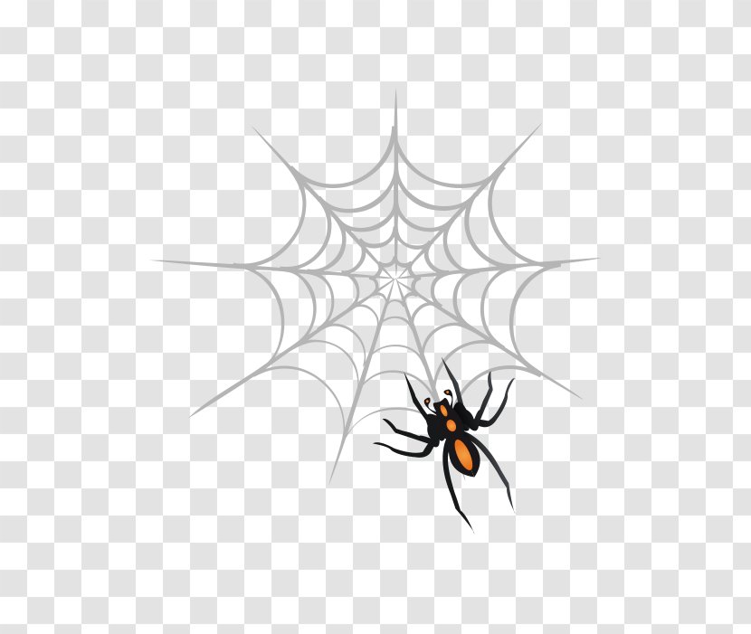 Spider Web Clip Art - Membrane Winged Insect - Vector Cartoon Transparent PNG