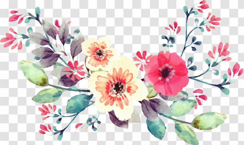 Bouquet Of Flowers Drawing - Watercolor Painting - Anemone Wildflower Transparent PNG