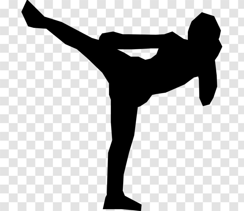 Aerobic Kickboxing Muay Thai Clip Art - Silhouette - Mixed Martial Artist Transparent PNG