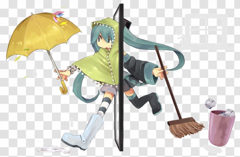 Hatsune Miku Vocaloid Umbrella Character - Imageboard Transparent PNG